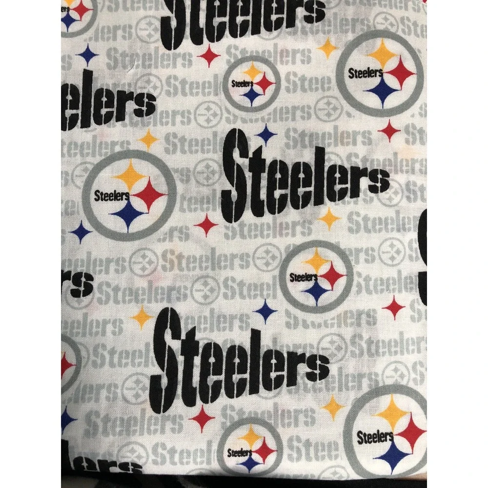 Vintage Pittsburgh Steelers Cotton Fabric 1998 2 Yards Gray